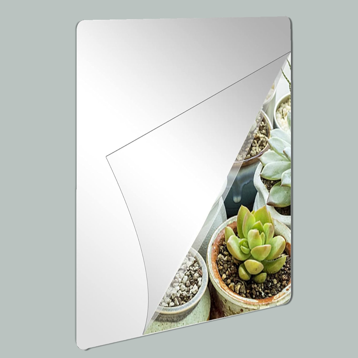 Square adhesive mirrors for bathroom, pack of 10 Square adhesive mirrors for bathroom, pack of 10